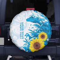 New Zealand Autism Awareness Month Spare Tire Cover Takiwatanga Maori Lizard With Sunflower