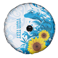 New Zealand Autism Awareness Month Spare Tire Cover Takiwatanga Maori Lizard With Sunflower