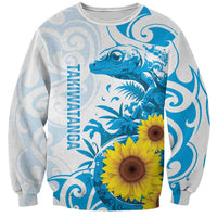 New Zealand Autism Awareness Month Sweatshirt Takiwatanga Maori Lizard With Sunflower