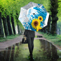 New Zealand Autism Awareness Month Umbrella Takiwatanga Maori Lizard With Sunflower - Polynesian Pride