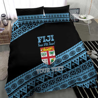 Fiji Rugby 2025 Custom Bedding Set Fijian Tapa Toso Viti Toso - Black