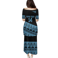 Fiji Rugby 2025 Custom Family Matching Puletasi and Hawaiian Shirt Fijian Tapa Toso Viti Toso - Black