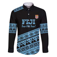 Fiji Rugby 2025 Custom Family Matching Summer Maxi Dress and Hawaiian Shirt Fijian Tapa Toso Viti Toso - Black