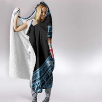 Fiji Rugby 2025 Custom Hooded Blanket Fijian Tapa Toso Viti Toso - Black