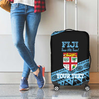 Fiji Rugby 2025 Custom Luggage Cover Fijian Tapa Toso Viti Toso - Black
