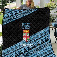 Fiji Rugby 2025 Custom Quilt Fijian Tapa Toso Viti Toso - Black