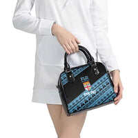 Fiji Rugby 2025 Custom Shoulder Handbag Fijian Tapa Toso Viti Toso - Black