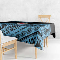 Fiji Rugby 2025 Custom Tablecloth Fijian Tapa Toso Viti Toso - Black