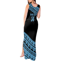 Fiji Rugby 2025 Custom Tank Maxi Dress Fijian Tapa Toso Viti Toso - Black
