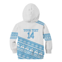 Fiji Rugby 2025 Custom Kid Hoodie Fijian Tapa Toso Viti Toso - White
