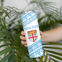 Fiji Rugby 2025 Custom Skinny Tumbler Fijian Tapa Toso Viti Toso - White