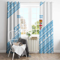 Fiji Rugby 2025 Custom Window Curtain Fijian Tapa Toso Viti Toso - White