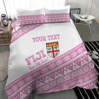 Fiji Rugby 2025 Custom Bedding Set Fijian Tapa Toso Viti Toso - Pink
