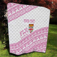 Fiji Rugby 2025 Custom Quilt Fijian Tapa Toso Viti Toso - Pink