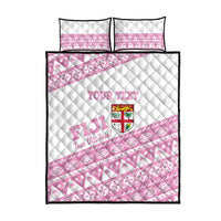 Fiji Rugby 2025 Custom Quilt Bed Set Fijian Tapa Toso Viti Toso - Pink