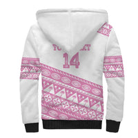 Fiji Rugby 2025 Custom Sherpa Hoodie Fijian Tapa Toso Viti Toso - Pink
