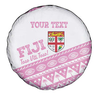 Fiji Rugby 2025 Custom Spare Tire Cover Fijian Tapa Toso Viti Toso - Pink