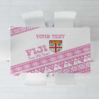 Fiji Rugby 2025 Custom Tablecloth Fijian Tapa Toso Viti Toso - Pink