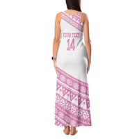 Fiji Rugby 2025 Custom Tank Maxi Dress Fijian Tapa Toso Viti Toso - Pink