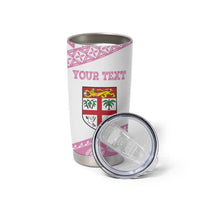Fiji Rugby 2025 Custom Tumbler Cup Fijian Tapa Toso Viti Toso - Pink