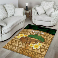 Bula Fiji Kava Bowl Area Rug Fijian Tapa Cloth Vintage Vibe