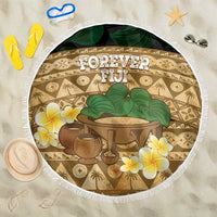 Bula Fiji Kava Bowl Beach Blanket Fijian Tapa Cloth Vintage Vibe