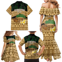 Bula Fiji Kava Bowl Family Matching Mermaid Dress and Hawaiian Shirt Fijian Tapa Cloth Vintage Vibe
