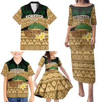 Bula Fiji Kava Bowl Family Matching Puletasi and Hawaiian Shirt Fijian Tapa Cloth Vintage Vibe