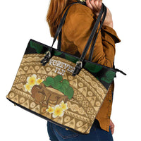 Bula Fiji Kava Bowl Leather Tote Bag Fijian Tapa Cloth Vintage Vibe