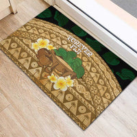 Bula Fiji Kava Bowl Rubber Doormat Fijian Tapa Cloth Vintage Vibe