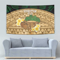 Bula Fiji Kava Bowl Tapestry Fijian Tapa Cloth Vintage Vibe