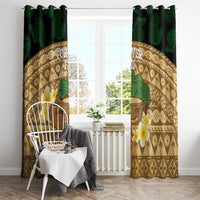 Bula Fiji Kava Bowl Window Curtain Fijian Tapa Cloth Vintage Vibe