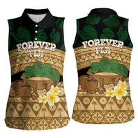 Bula Fiji Kava Bowl Women Sleeveless Polo Shirt Fijian Tapa Cloth Vintage Vibe