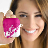 New Zealand Silver Fern Rugby Custom AirPods Case Go All Black Maori Pink Version - Polynesian Pride