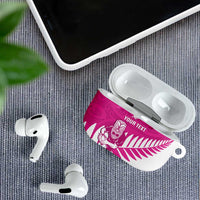 New Zealand Silver Fern Rugby Custom AirPods Case Go All Black Maori Pink Version - Polynesian Pride