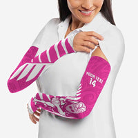 New Zealand Silver Fern Rugby Custom Arm Sleeves Go All Black Maori Pink Version - Polynesian Pride