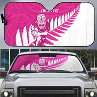 New Zealand Silver Fern Rugby Custom Auto Sun Shade Go All Black Maori Pink Version - Polynesian Pride