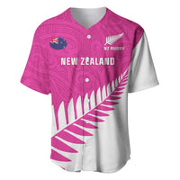 New Zealand Silver Fern Rugby Custom Baseball Jersey Go All Black Maori Pink Version