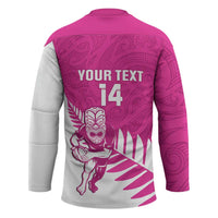 New Zealand Silver Fern Rugby Custom Hockey Jersey Go All Black Maori Pink Version - Polynesian Pride