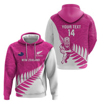 New Zealand Silver Fern Rugby Custom Hoodie Go All Black Maori Pink Version