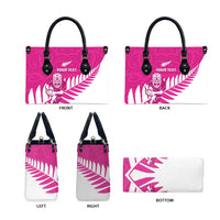 New Zealand Silver Fern Rugby Custom Leather Bag Go All Black Maori Pink Version - Polynesian Pride