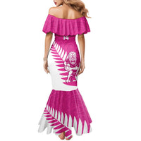 New Zealand Silver Fern Rugby Custom Mermaid Dress Go All Black Maori Pink Version