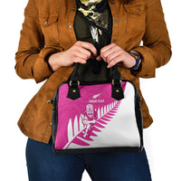 New Zealand Silver Fern Rugby Custom Shoulder Handbag Go All Black Maori Pink Version