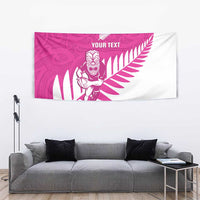 New Zealand Silver Fern Rugby Custom Tapestry Go All Black Maori Pink Version