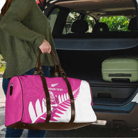 New Zealand Silver Fern Rugby Custom Travel Bag Go All Black Maori Pink Version - Polynesian Pride