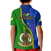 Vanuatu Malampa Province Kid Polo Shirt Turtle Sand Drawing Unique Tapa Pattern LT14 - Polynesian Pride