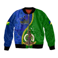 Personalised Vanuatu Malampa Province Bomber Jacket Turtle Sand Drawing Unique Tapa Pattern LT14 Unisex Green - Polynesian Pride