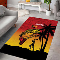 Custom Papua New Guinea Cricket Area Rug PNG Barramundis - Polynesian Pride