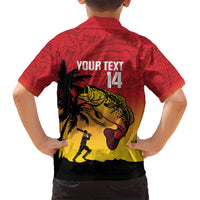 Custom Papua New Guinea Cricket Family Matching Tank Maxi Dress and Hawaiian Shirt PNG Barramundis - Polynesian Pride