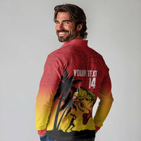 Custom Papua New Guinea Cricket Long Sleeve Polo Shirt PNG Barramundis - Polynesian Pride